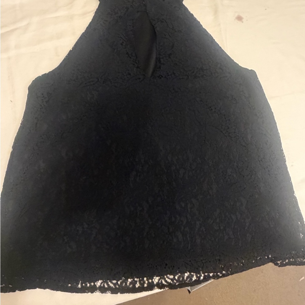 Express Black Lace Sleeveless Blouse - Picture 2 of 7